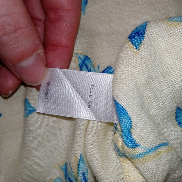 J. Jill Love Linen Pintuck Floral Blouse Womens S Petite Boho Cottagecore Top - Picture 11 of 14